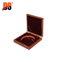 DS High Quality Custom Rosewood Silk Printing Velvet Coin Box For Souvenir Coin Storage
